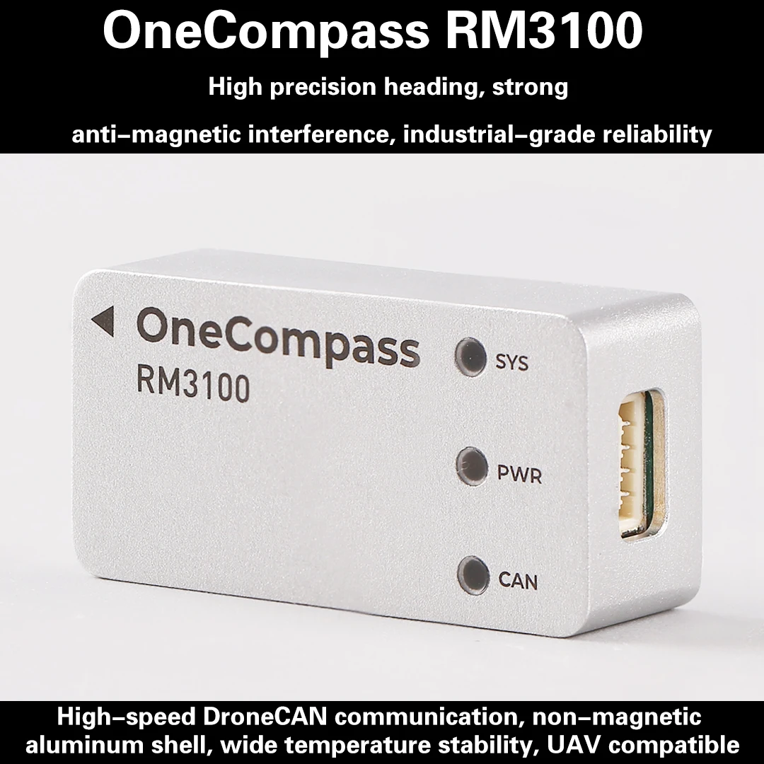 ZeroOne OneCompass RM3100 Drone Compass Magnetometer, External Industrial Grade Anti-interference
ZeroOne OneCompass RM3100 Drone Compass Magnetometer, External Industrial Grade Anti-interference