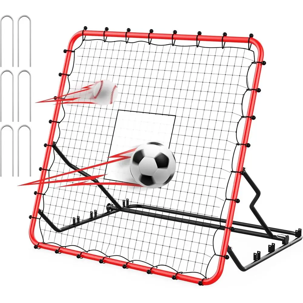 Baseball Rebounder ,4x4.5T Soccer Rebounder with 4 Adjustable Angles, 28 Bungee Cords to Adjust Elastic, Sports Equipment or Soc
Baseball Rebounder ,4x4.5T Soccer Rebounder with 4 Adjustable Angles, 28 Bungee Cords to Adjust Elastic, Sports Equipment or Soc