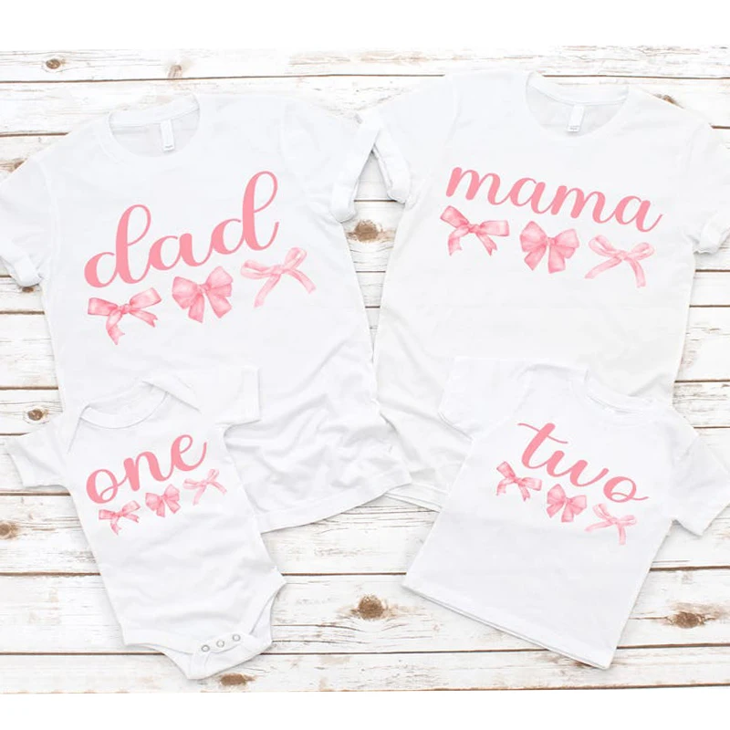 Pink Bow Birthday Family T Shirts Minimalist Ribbon Bow T Shirt Pink Coquette Bow Mom Dad Grandma Sister Family Birthday T-shir 
Pink Bow Birthday Family T Shirts Minimalist Ribbon Bow T Shirt Pink Coquette Bow Mom Dad Grandma Sister Family Birthday T-shir