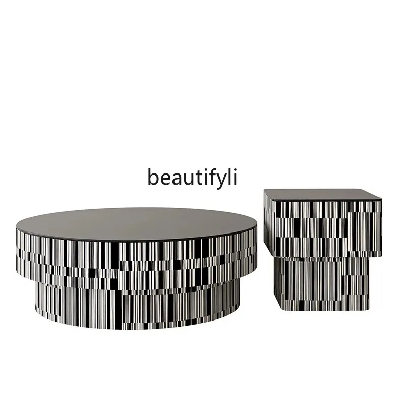 Coffee table living room household small apartment light luxury simple modern side table round table glass creative Italian
Coffee table living room household small apartment light luxury simple modern side table round table glass creative Italian