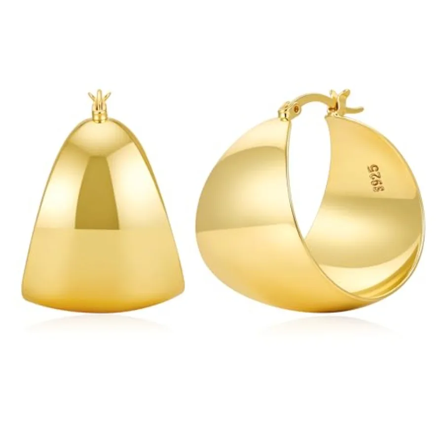 LOUMILEO 24MM Wide Thick Silver Hoop Earrings for Women Lightweight 925 Sterling Silver Hoop Earrings Large Chunky 14K Gold Pla
LOUMILEO 24MM Wide Thick Silver Hoop Earrings for Women Lightweight 925 Sterling Silver Hoop Earrings Large Chunky 14K Gold Pla