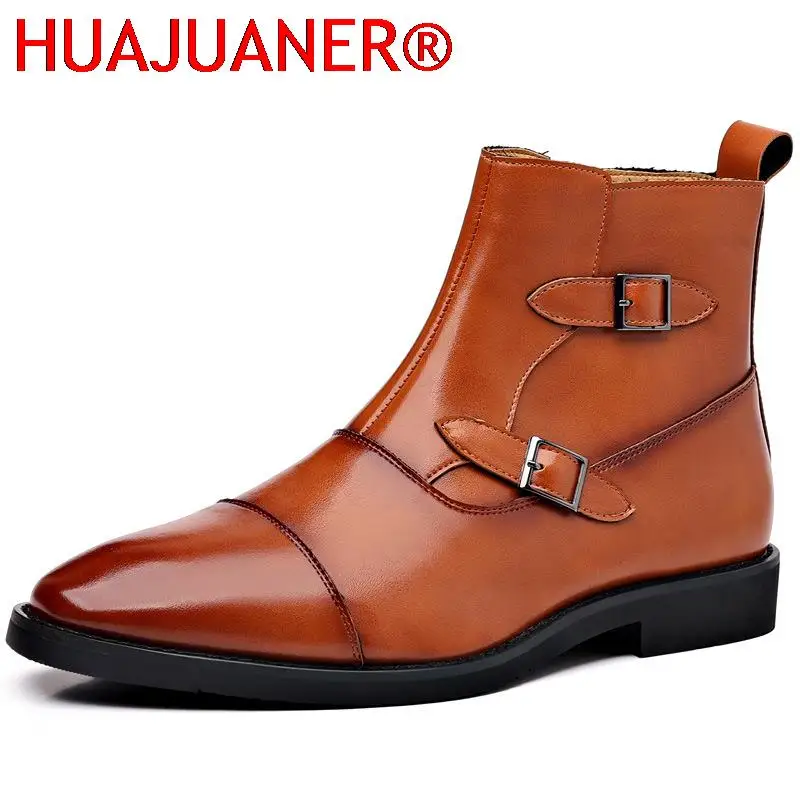 Browm Men Short Boots Double Buckle Men's Ankle Boot Side Zipper Black Business Pu Leather Size 38-46 Free Shipping Mens Boots
Browm Men Short Boots Double Buckle Men's Ankle Boot Side Zipper Black Business Pu Leather Size 38-46 Free Shipping Mens Boots