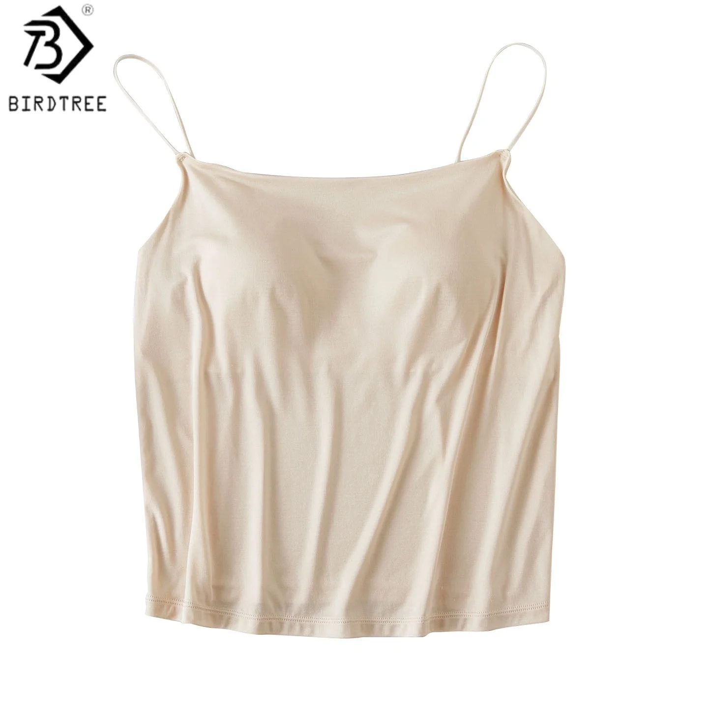 Birdtree, 90% Real Silk 10% Spandex Tank Top, with Bra Padding Sling Vest, Woman Sleeveless Basics Casual Top, 2026 NewT63427JF
Birdtree, 90% Real Silk 10% Spandex Tank Top, with Bra Padding Sling Vest, Woman Sleeveless Basics Casual Top, 2026 NewT63427JF