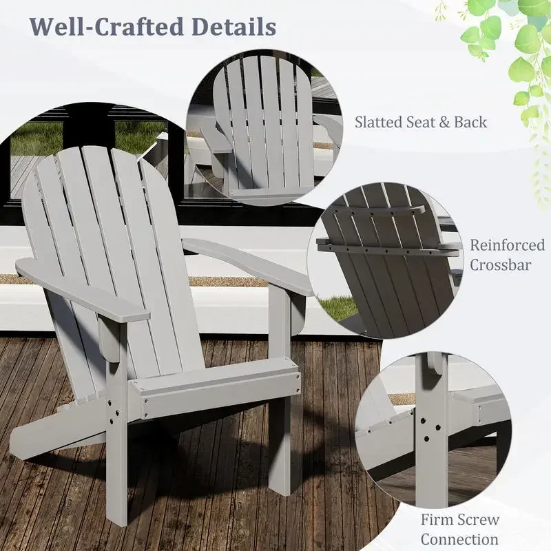 Acacia Wood Lounge Patio Adirondack Chair with Inclined Seat-Gray
Acacia Wood Lounge Patio Adirondack Chair with Inclined Seat-Gray