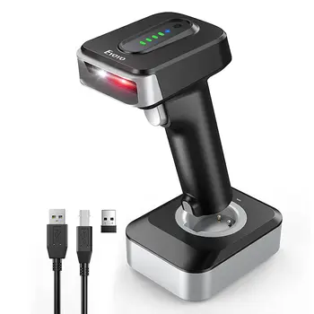 Eyoyo 자동 감지 스크린 스캐닝 1D 블루투스 바코드 스캐너, 2500mAh 전원 표시기 포함, 무선 2D QR 코드 리더, 4mil