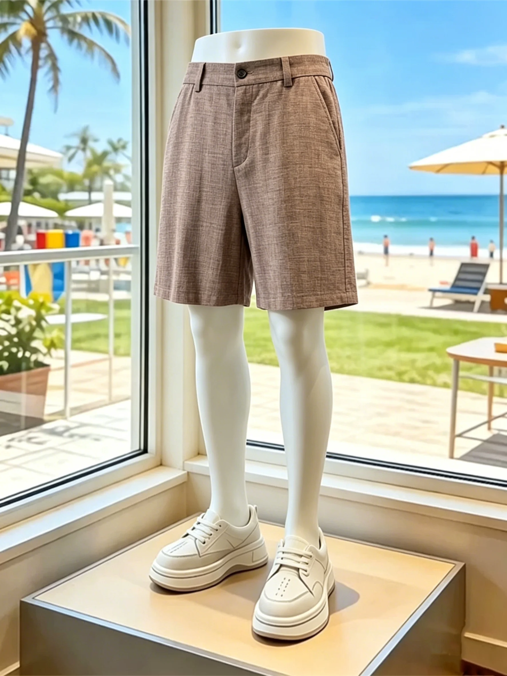 Lightweight Casual Linen Short Pants for Men Summer Beach Vacation Style Coastside Casual Five-Quarter West Pants
Lightweight Casual Linen Short Pants for Men Summer Beach Vacation Style Coastside Casual Five-Quarter West Pants