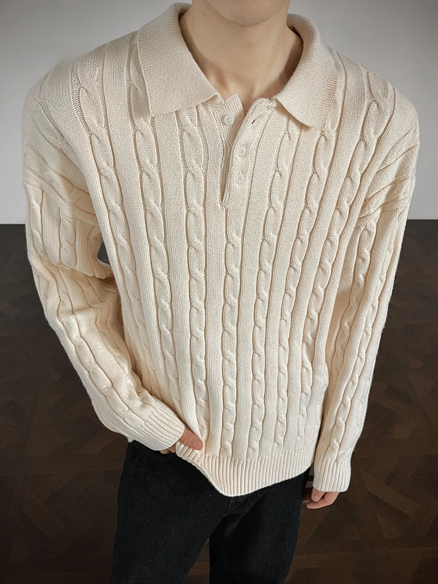 Мужской вязаный свитер: теплый, утолщенный, повседневный, для ношения под одеждой, свободный крой, из полиэфирного волокна, с длинными рукавами
Мужской вязаный свитер: теплый, утолщенный, повседневный, для ношения под одеждой, свободный крой, из полиэфирного волокна, с длинными рукавами