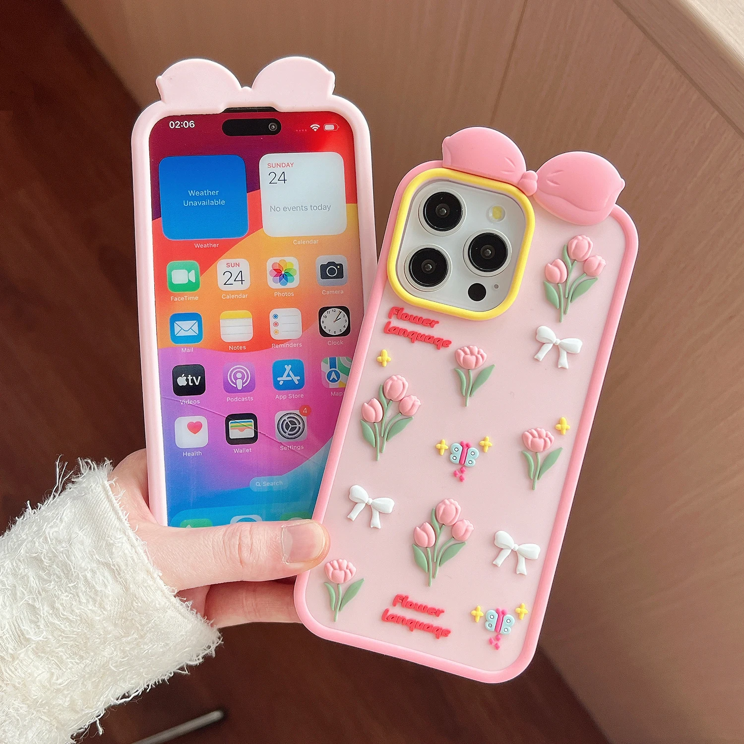 3D Colorful Tulip with Strap Soft Silicone Phone Case Back Cover Shell For iPhone 16 Pro, 15Pro 14 13 12 16 Pro Max Shockproof
3D Colorful Tulip with Strap Soft Silicone Phone Case Back Cover Shell For iPhone 16 Pro, 15Pro 14 13 12 16 Pro Max Shockproof