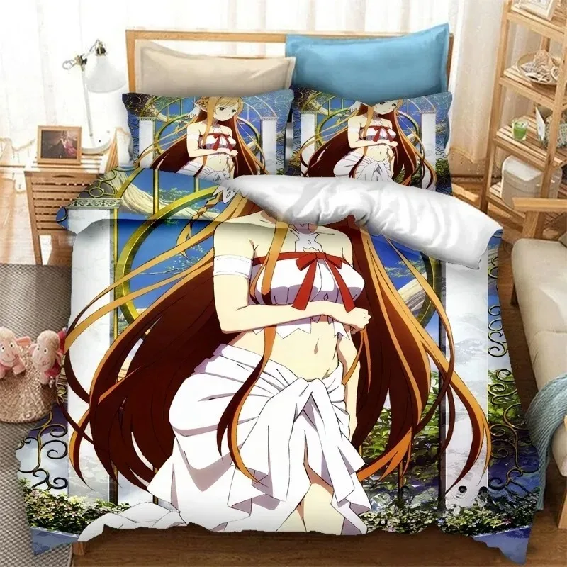 Anime SAO Yuuki Asuna Bedding Set For Bedroom Soft Modern Bedspreads Comefortable Kids Duvet Cover Quilt Cover And Pillowcase
Anime SAO Yuuki Asuna Bedding Set For Bedroom Soft Modern Bedspreads Comefortable Kids Duvet Cover Quilt Cover And Pillowcase