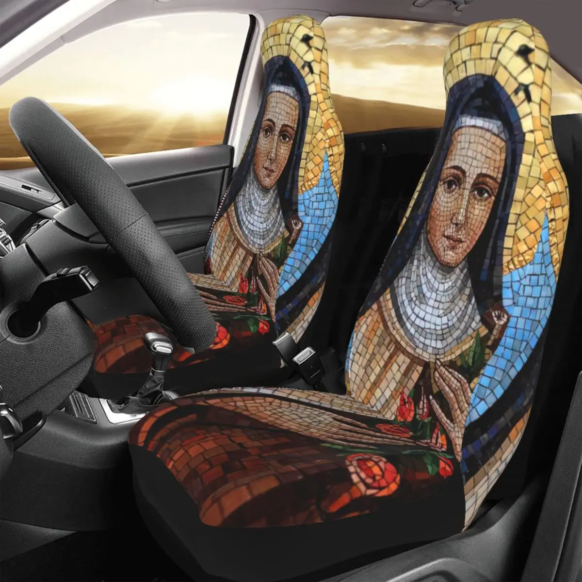 Мозаика St. Theresa, чехлы на сиденья автомобиля с мозаикой в древнем стиле, универсальные аксессуары для защиты переднего сиденья с принтом на заказ, набор подушек
Мозаика St. Theresa, чехлы на сиденья автомобиля с мозаикой в древнем стиле, универсальные аксессуары для защиты переднего сиденья с принтом на заказ, набор подушек