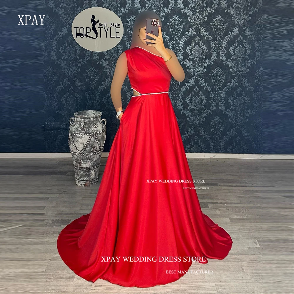 XPAY One Shoulder Red Satin Evening Dresses For Wedding Party One Shoulder Cut-out Waist Formal Party Gowns Prom Dress Elegant
XPAY One Shoulder Red Satin Evening Dresses For Wedding Party One Shoulder Cut-out Waist Formal Party Gowns Prom Dress Elegant