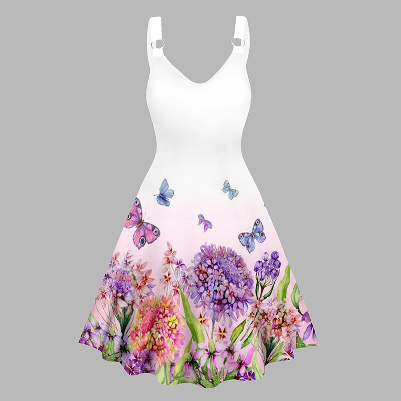 Womens Summer Dresses Colorful Butterfly Floral Print V Neck Dress O Ring Straps Sleeveless A Line Tank Dress Sundress 2024 New
Womens Summer Dresses Colorful Butterfly Floral Print V Neck Dress O Ring Straps Sleeveless A Line Tank Dress Sundress 2024 New