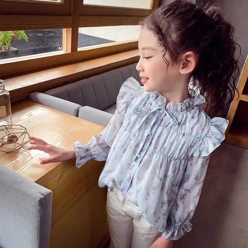 Kids Girls' Shirt Children's Spring and Autumn New Style Western-style Long Sleeved Top Little Girls' Floral Chiffon Shirt
Kids Girls' Shirt Children's Spring and Autumn New Style Western-style Long Sleeved Top Little Girls' Floral Chiffon Shirt