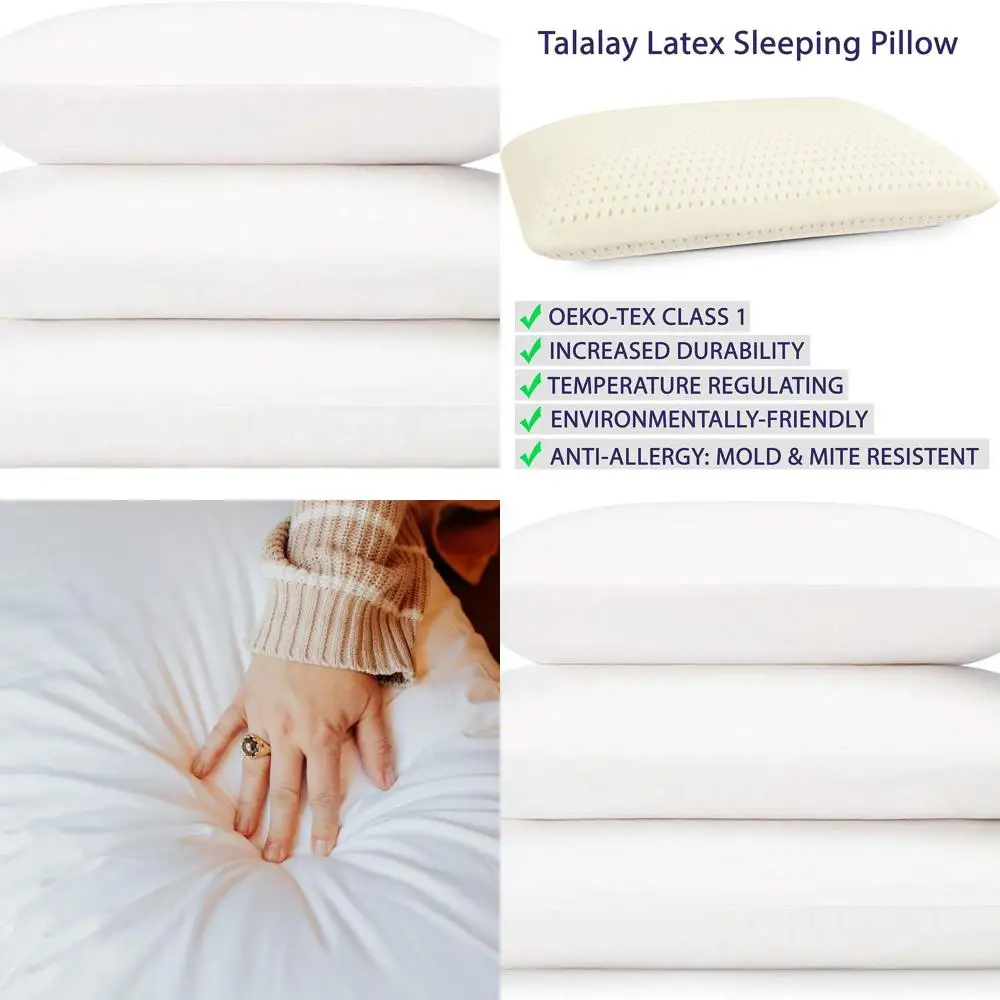 Queen Size Medium Support Talalay Latex Pillow with 100% Cotton Sateen Cover - American Made
Queen Size Medium Support Talalay Latex Pillow with 100% Cotton Sateen Cover - American Made