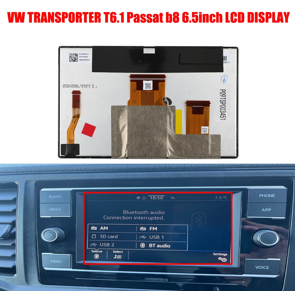 HEAD UNIT LCD TOUCH SCREEN DISPLAY NAV 6.5inch For VW TRANSPORTER T6.1 Passat B8 3CN035869A 3CN035869 3CN035869E 3CN035869D
HEAD UNIT LCD TOUCH SCREEN DISPLAY NAV 6.5inch For VW TRANSPORTER T6.1 Passat B8 3CN035869A 3CN035869 3CN035869E 3CN035869D