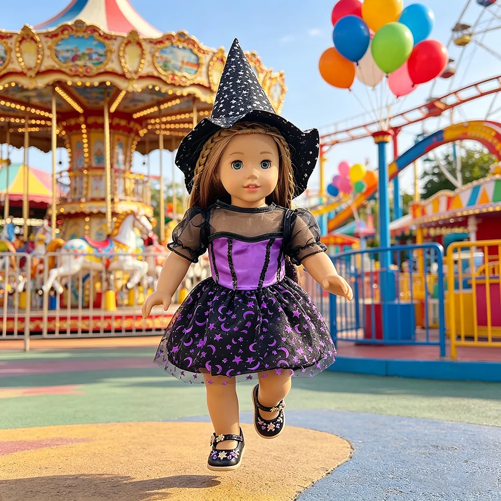 Halloween Doll Costume Outfit Suitable for 18 Inch Dolls. Doll Holiday Costume Set with Three Pieces and Doll Accessories
Halloween Doll Costume Outfit Suitable for 18 Inch Dolls. Doll Holiday Costume Set with Three Pieces and Doll Accessories