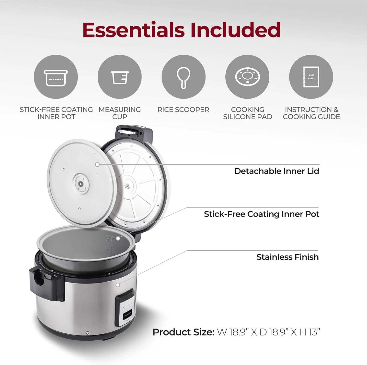 CR-3032 30-Cup (Uncooked) / 60-Cup (Cooked) Large Capacity Commercial Rice Cooker & Warmer with Nonstick Inner Pot
CR-3032 30-Cup (Uncooked) / 60-Cup (Cooked) Large Capacity Commercial Rice Cooker & Warmer with Nonstick Inner Pot