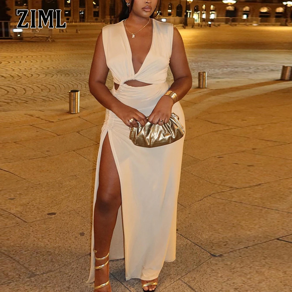 ZIML Solid Sexy Temperament Dress for Women V Neck Sleeveless High Waist Slimming Hollow Out Dresses Feamale Fashion Style New
ZIML Solid Sexy Temperament Dress for Women V Neck Sleeveless High Waist Slimming Hollow Out Dresses Feamale Fashion Style New