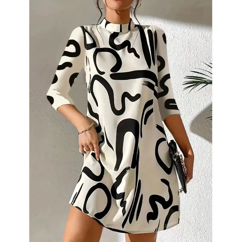 Chic Mini Dress for Women 2023 Autumn Casual Long Sleeve Print Temperament Office Ladies Dresses For Women Robe Femme Vestidos
Chic Mini Dress for Women 2023 Autumn Casual Long Sleeve Print Temperament Office Ladies Dresses For Women Robe Femme Vestidos