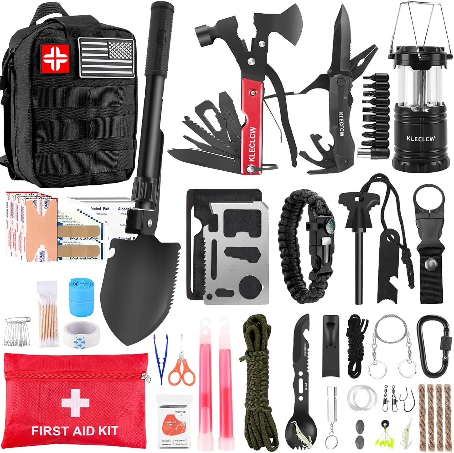 160-Piece Emergency Survival Kit with Upgraded Molle Bag for Outdoor Camping Hiking Hunting
160-Piece Emergency Survival Kit with Upgraded Molle Bag for Outdoor Camping Hiking Hunting