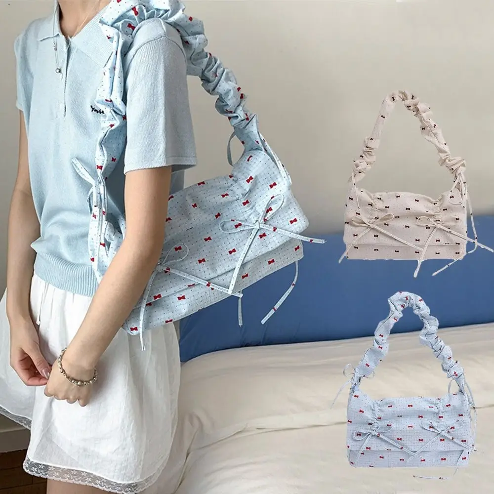 Fashion Korean Bow Ribbons Bag Leisure Y2k Pleated Shoulder Bag Sweet Versatile Women's Underarm Bag Ladies
Fashion Korean Bow Ribbons Bag Leisure Y2k Pleated Shoulder Bag Sweet Versatile Women's Underarm Bag Ladies