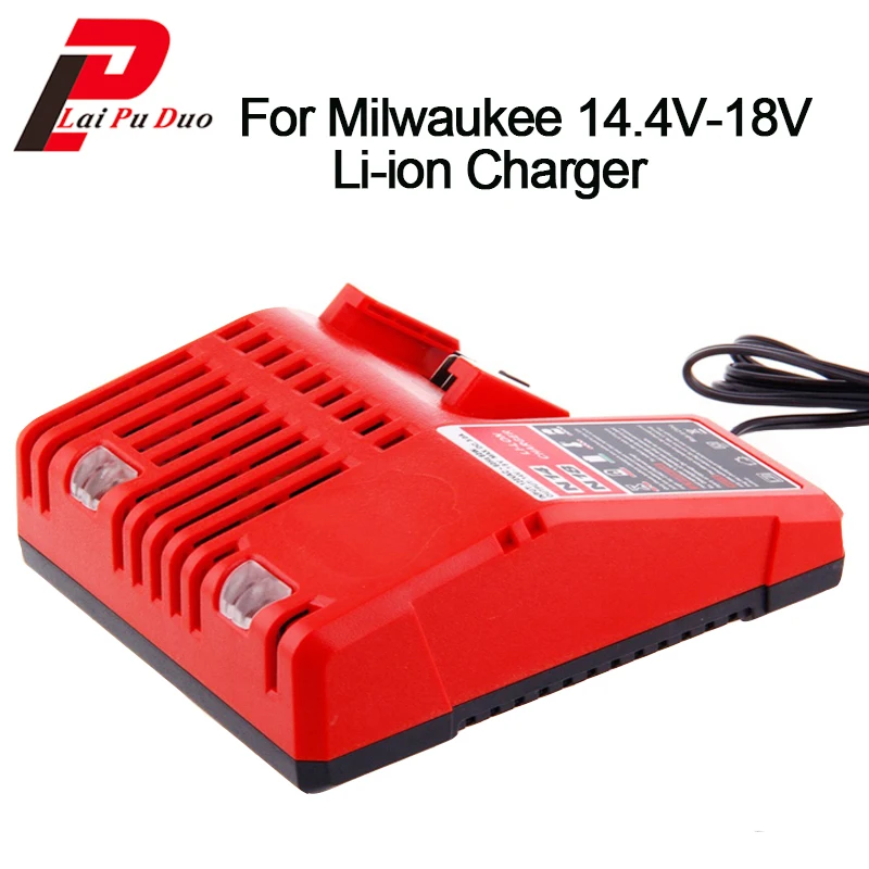 Rechargeable Charger for Milwaukee 14.4V-18V Li-Ion Charger M14 M18 48-11-1828 Replacement Power Tools Li-ion Battery Charger
Rechargeable Charger for Milwaukee 14.4V-18V Li-Ion Charger M14 M18 48-11-1828 Replacement Power Tools Li-ion Battery Charger