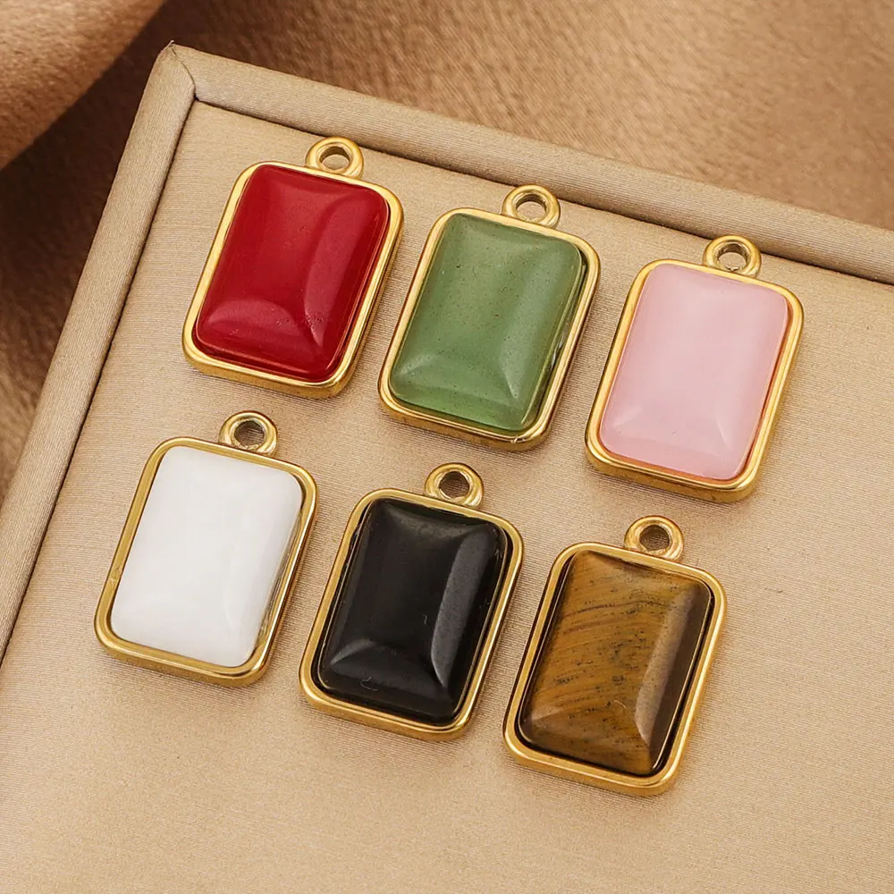 3pcs Stainless Steel Gold Plated Connector Pendant Rectangle Natural Stone DIY Necklace Earring Vintage Jewelry Making Materials
3pcs Stainless Steel Gold Plated Connector Pendant Rectangle Natural Stone DIY Necklace Earring Vintage Jewelry Making Materials