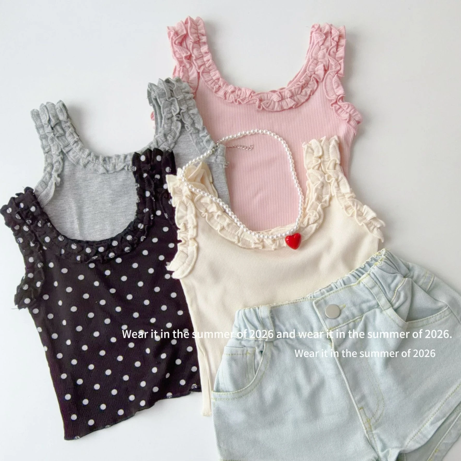 Girls T-shirt 2026 Spring and Summer New Children's Clothing Korean Wind Girl Baby Sweet Pit Solid Color Agaric Lace Suspender
Girls T-shirt 2026 Spring and Summer New Children's Clothing Korean Wind Girl Baby Sweet Pit Solid Color Agaric Lace Suspender