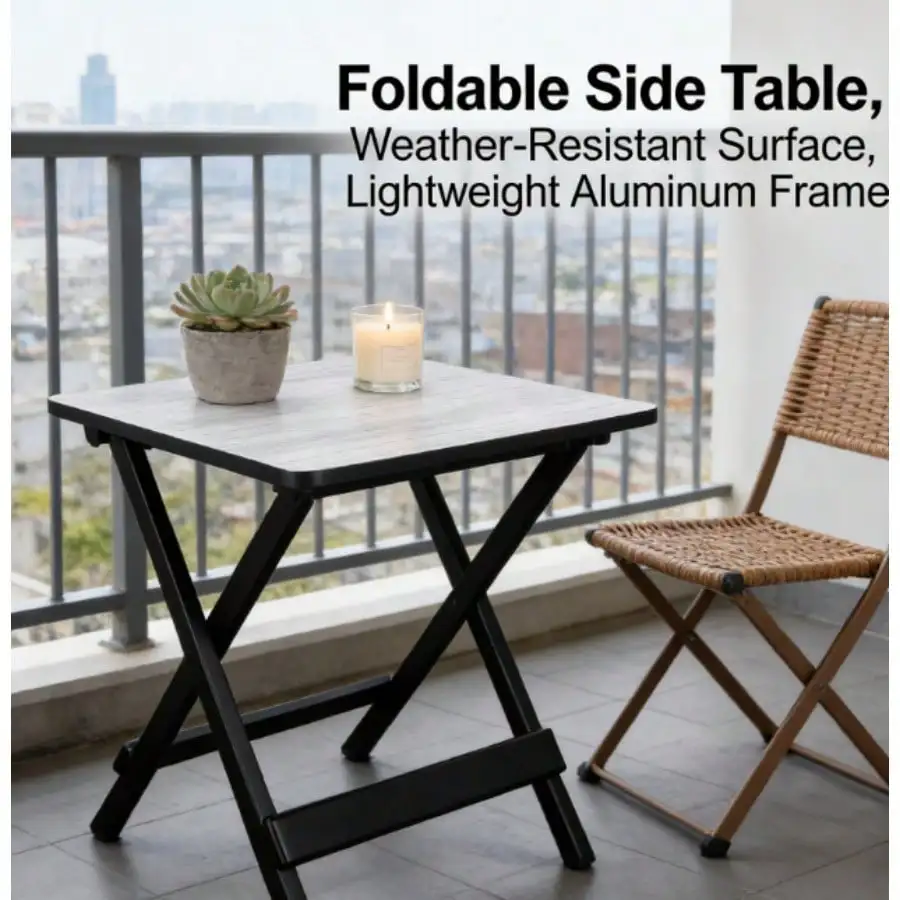 19-Inch Gray Wood Grain Plastic Folding Camp Side Table – Portable Outdoor Table For Camping, Picnics & Beach Trips
19-Inch Gray Wood Grain Plastic Folding Camp Side Table – Portable Outdoor Table For Camping, Picnics & Beach Trips
