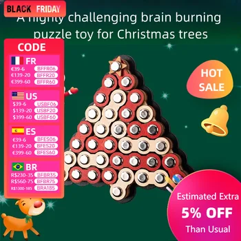 A Highly Challenging Chain Puzzle Christmas Tree Game Brain Teaser Toys Adults And Children Boring Relieving Stuffy Brain Toys