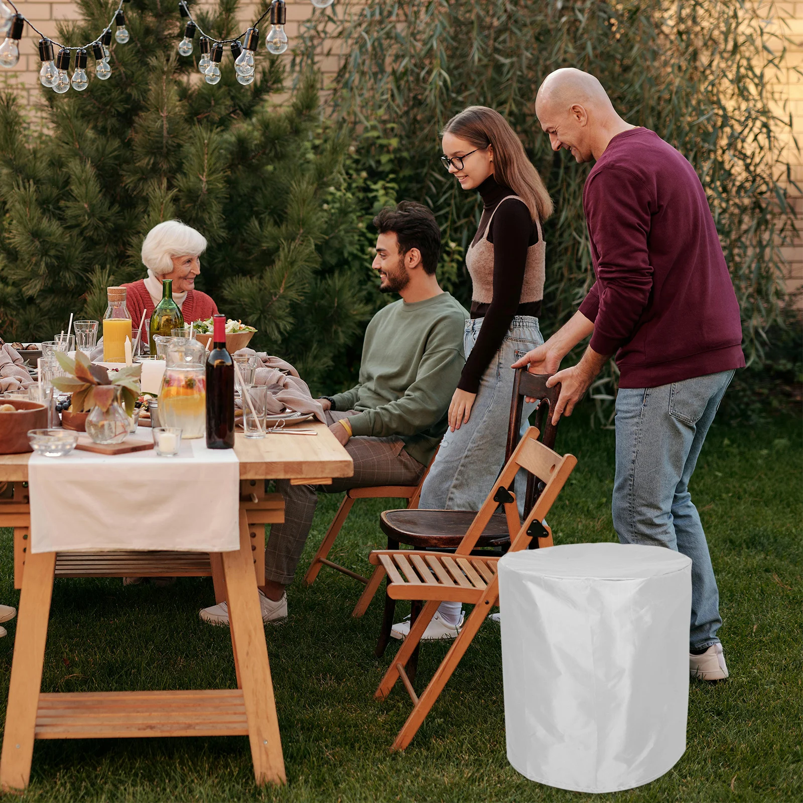 Cooler Table Cover Grey 21x23inch Dustproof Waterproof Outdoor Protector for Beer Cooler Round Patio Side Tables Small Fridge
Cooler Table Cover Grey 21x23inch Dustproof Waterproof Outdoor Protector for Beer Cooler Round Patio Side Tables Small Fridge