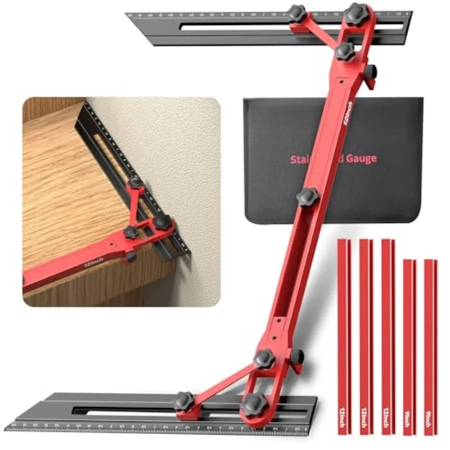 New Upgrade Stair Tread Template Tool, 72" Adjustable Length Stair Tread Measuring Tool, Stair Tread Jig for Measuring Stairs,
New Upgrade Stair Tread Template Tool, 72" Adjustable Length Stair Tread Measuring Tool, Stair Tread Jig for Measuring Stairs,