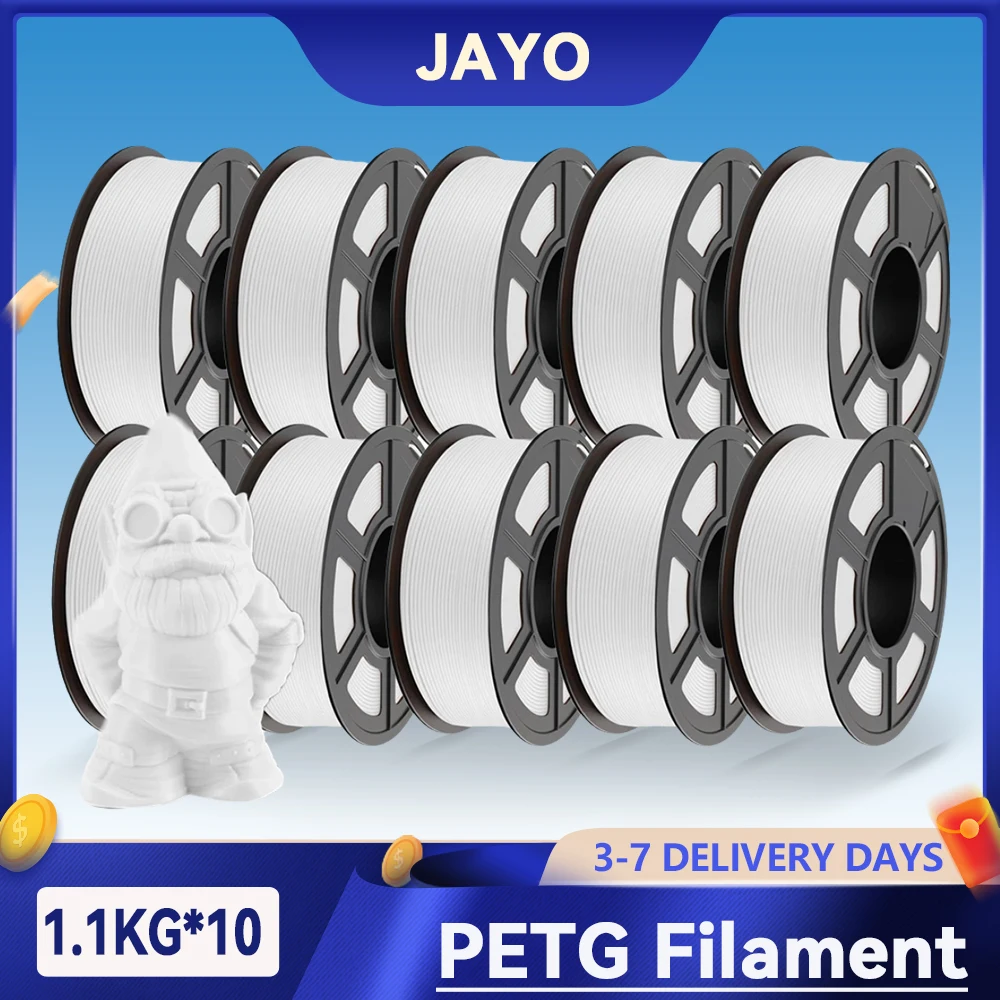 JAYO 3D PETG/PETG Clear 3D Printer Filament 1.75 ±0.02mm 10Rolls High Toughness Neatly Wound Filament Fit Most 3D FDM Printer
JAYO 3D PETG/PETG Clear 3D Printer Filament 1.75 ±0.02mm 10Rolls High Toughness Neatly Wound Filament Fit Most 3D FDM Printer