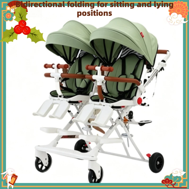 Dual Seat Double Stroller 2-Way Seats One-Hand Fold Compact Travel-Friendly Handcart for Toddler Infant
Dual Seat Double Stroller 2-Way Seats One-Hand Fold Compact Travel-Friendly Handcart for Toddler Infant