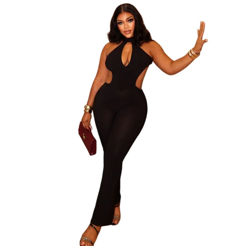 Women’s Halter Sleeveless Hollow-Out Backless Hips Wrapped Jumpsuits, Solid Color, Sexy
Women’s Halter Sleeveless Hollow-Out Backless Hips Wrapped Jumpsuits, Solid Color, Sexy