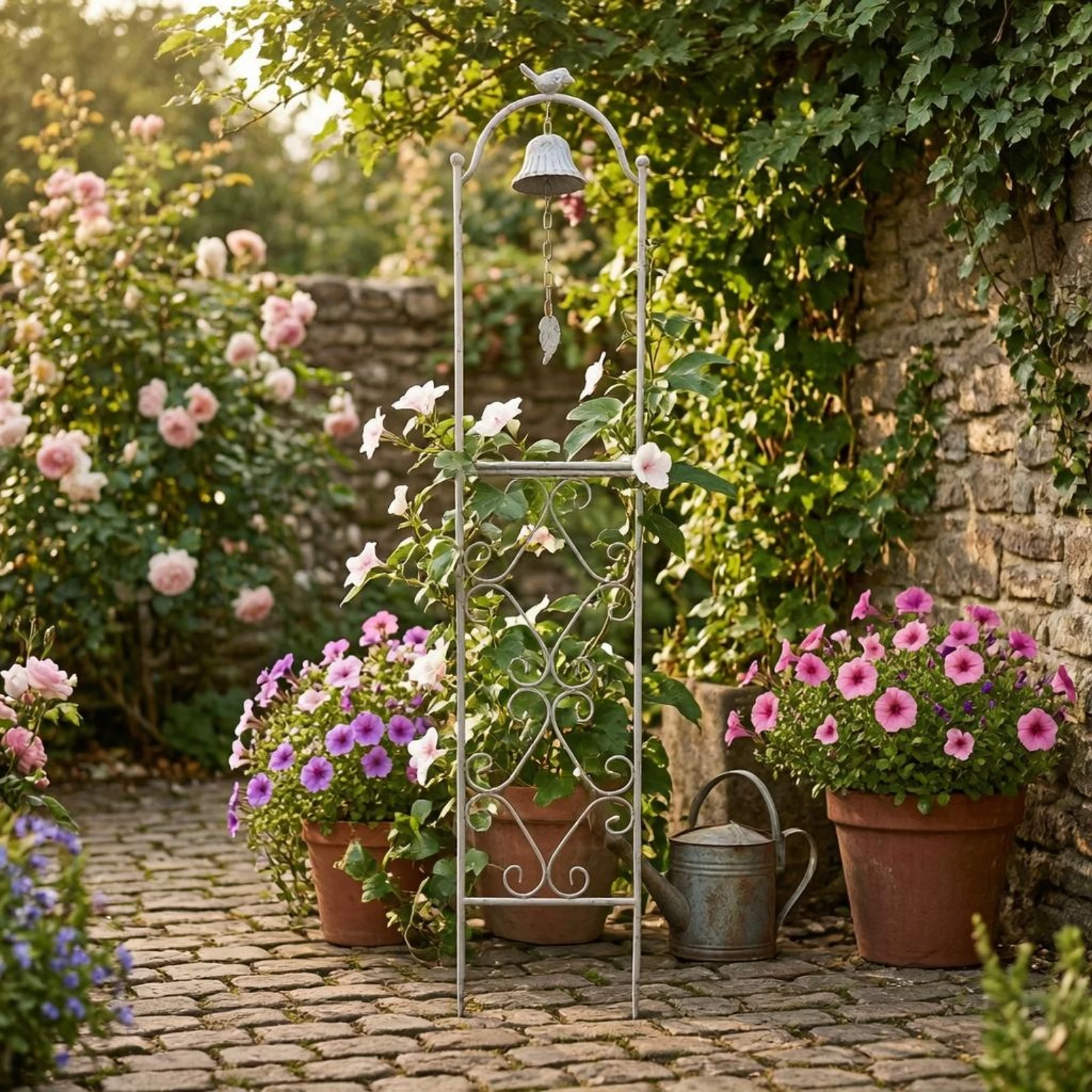 Bird Top Plant Support Scrolling Ornamentation Bell Hanging Plant Support Decorative Weather-Resistant
Bird Top Plant Support Scrolling Ornamentation Bell Hanging Plant Support Decorative Weather-Resistant