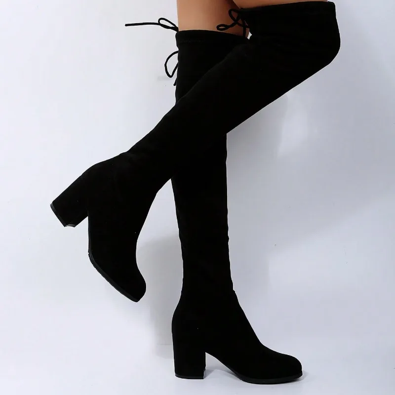 Замшевые женские сапоги до колена на осень/зиму на молнии, эластичные сапоги до колена для женщин, ботинки до бедра на шнуровке, черные женские туфли Botas
Замшевые женские сапоги до колена на осень/зиму на молнии, эластичные сапоги до колена для женщин, ботинки до бедра на шнуровке, черные женские туфли Botas