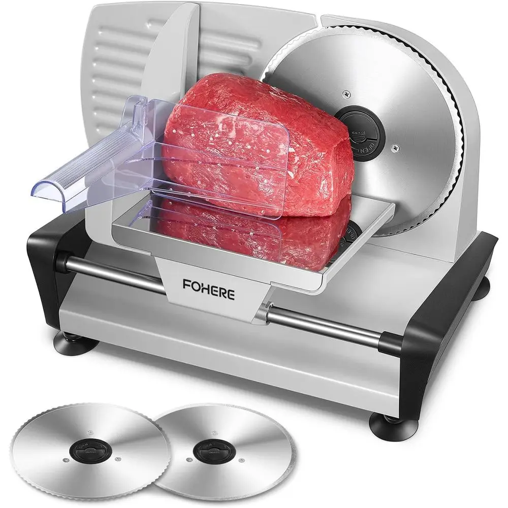 200W Meat Slicer hine or Home, Electric ood Slicer with Two 7.5" StainlSteel Blade(Serrated + Smooth) 0-15mm Precise ThicknDeli
200W Meat Slicer hine or Home, Electric ood Slicer with Two 7.5" StainlSteel Blade(Serrated + Smooth) 0-15mm Precise ThicknDeli