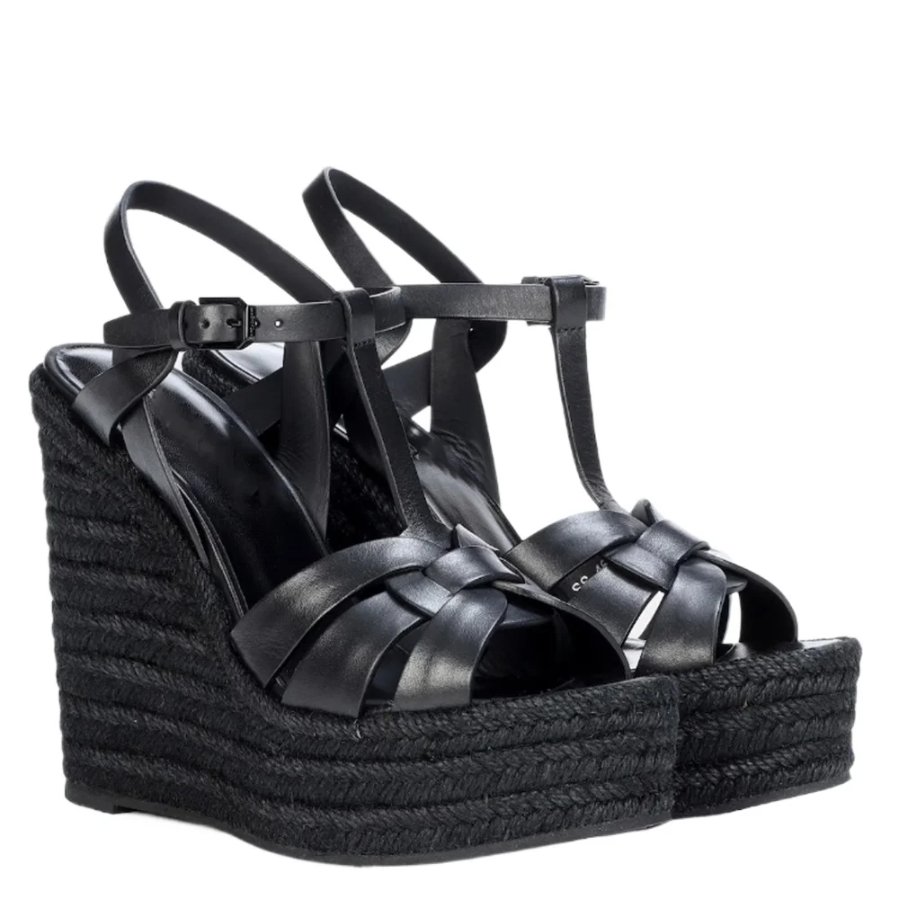 Women Black Espadrille Wedge Sandals T-Strap Ankle Buckle Platform High Heel Casual BeachSummer Shoes Size 33-40 26-41
Women Black Espadrille Wedge Sandals T-Strap Ankle Buckle Platform High Heel Casual BeachSummer Shoes Size 33-40 26-41