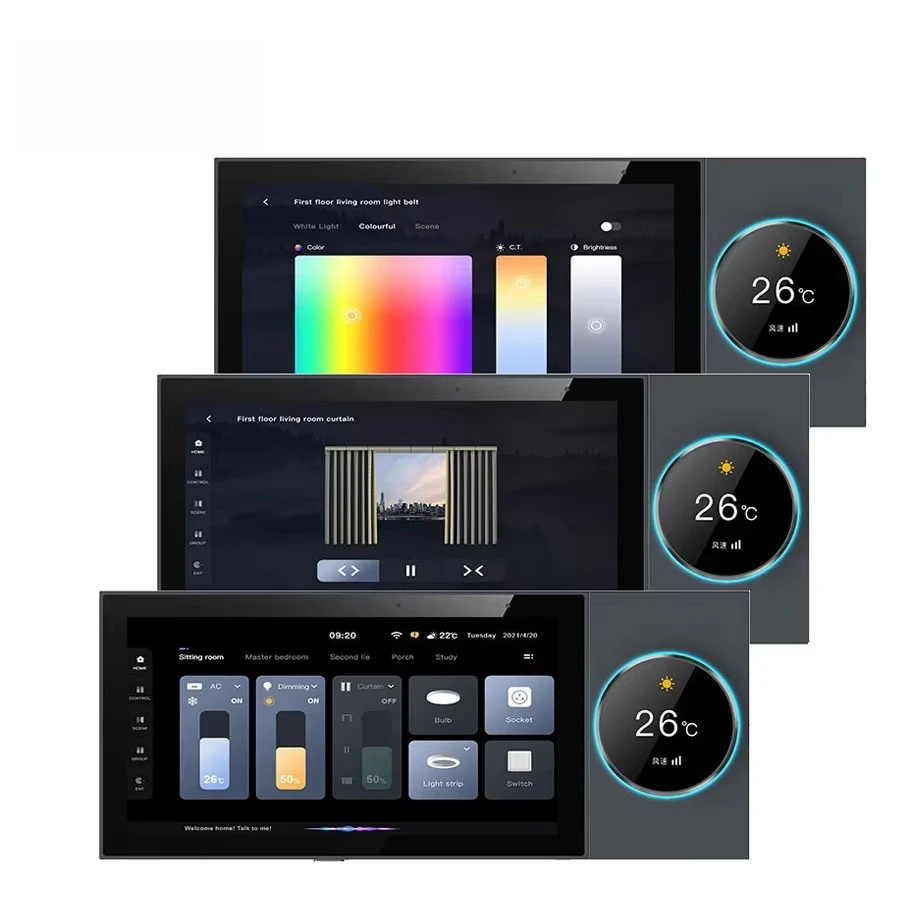 Smart Home System 6 Inch WiFi Multi-function Music Host Touch Screen Zigbee Gateway BLE Wall Central Control Panel