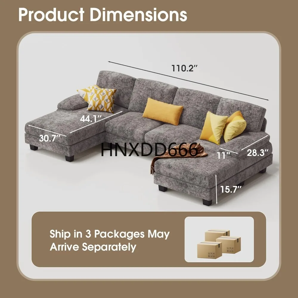 Sectional Couches for Living Room, U-Shaped Sofa Couch with Linen Fabric, 4 Seat Sofa Set with Double Chaise
Sectional Couches for Living Room, U-Shaped Sofa Couch with Linen Fabric, 4 Seat Sofa Set with Double Chaise