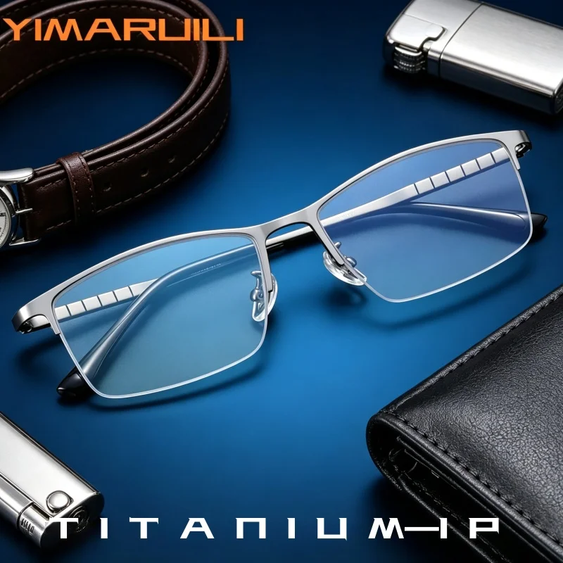 YIMARUILI New Business Square Men's Half Frame Glasses High Quality Flexible Titanium Alloy Retro Fashion Eyeglasses Frame 5002
YIMARUILI New Business Square Men's Half Frame Glasses High Quality Flexible Titanium Alloy Retro Fashion Eyeglasses Frame 5002