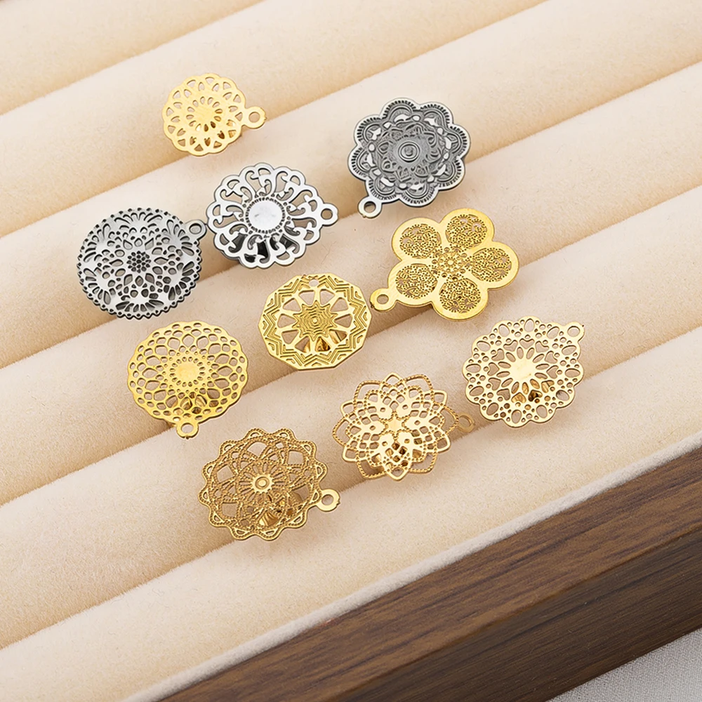 2pcs 6pcs 10pcs Stainless steel Bohemian Lace Hollow Earrings Earnail baseFor DIY Jewelry Making Accessories Materials Wholesale
2pcs 6pcs 10pcs Stainless steel Bohemian Lace Hollow Earrings Earnail baseFor DIY Jewelry Making Accessories Materials Wholesale
