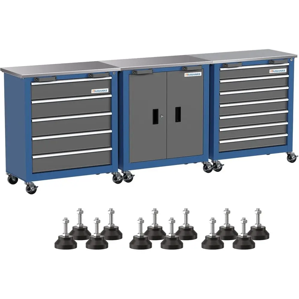 Secure 5-Drawer/7-Drawer 2-Door Tool Storage Cabinet with Rolling Chest and Padded Seat, Stainless Steel Countertop
Secure 5-Drawer/7-Drawer 2-Door Tool Storage Cabinet with Rolling Chest and Padded Seat, Stainless Steel Countertop