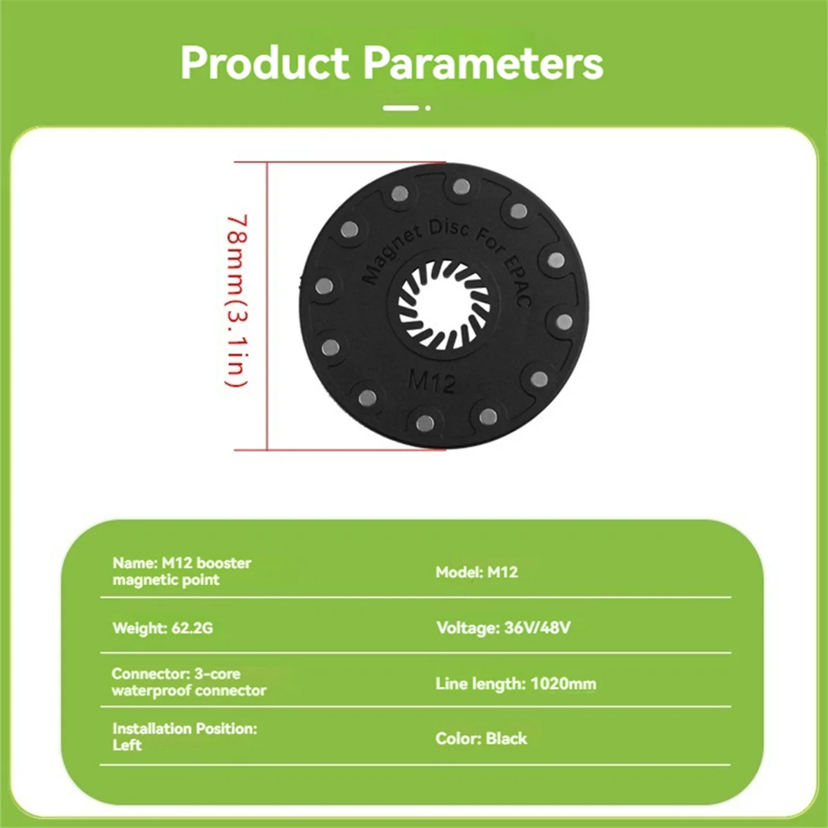 LALA Electric Bike Pedal Sensor Assist M12 12 Magnet Pedal Sensor Waterproof Connector Power Assist E-Bike Cable
LALA Electric Bike Pedal Sensor Assist M12 12 Magnet Pedal Sensor Waterproof Connector Power Assist E-Bike Cable