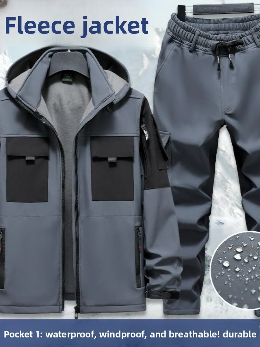 Thiened Fce Winter Work orm Set Men's Workwear Windproof Waterproof Dirt-resistant Cold-resistant Labor Protection Suit
Thiened Fce Winter Work orm Set Men's Workwear Windproof Waterproof Dirt-resistant Cold-resistant Labor Protection Suit