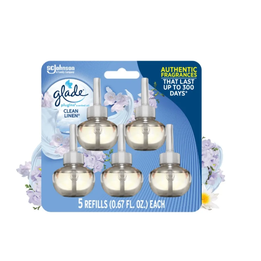Glade PlugIns Scented Oil Clean Linen Infused with Essential Oils 0.67 oz 5 Count
Glade PlugIns Scented Oil Clean Linen Infused with Essential Oils 0.67 oz 5 Count
