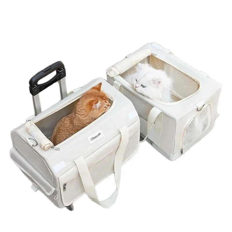 1pcs Portable Large Capacity Double-Layer Pet Trolley Case with Wheels Cat Dog Backpack Sling Carrier Luggage for Cats and Dogs
1pcs Portable Large Capacity Double-Layer Pet Trolley Case with Wheels Cat Dog Backpack Sling Carrier Luggage for Cats and Dogs