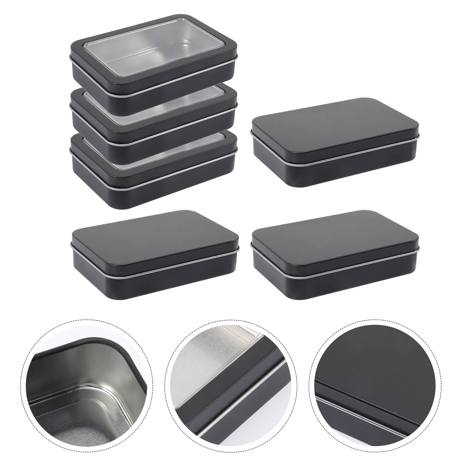 6pcs Iron Boxes for Cards Black Matte Tinplate Storage Case with Window Suitable for Card Decks Game Pieces Small Beads Buttons
6pcs Iron Boxes for Cards Black Matte Tinplate Storage Case with Window Suitable for Card Decks Game Pieces Small Beads Buttons