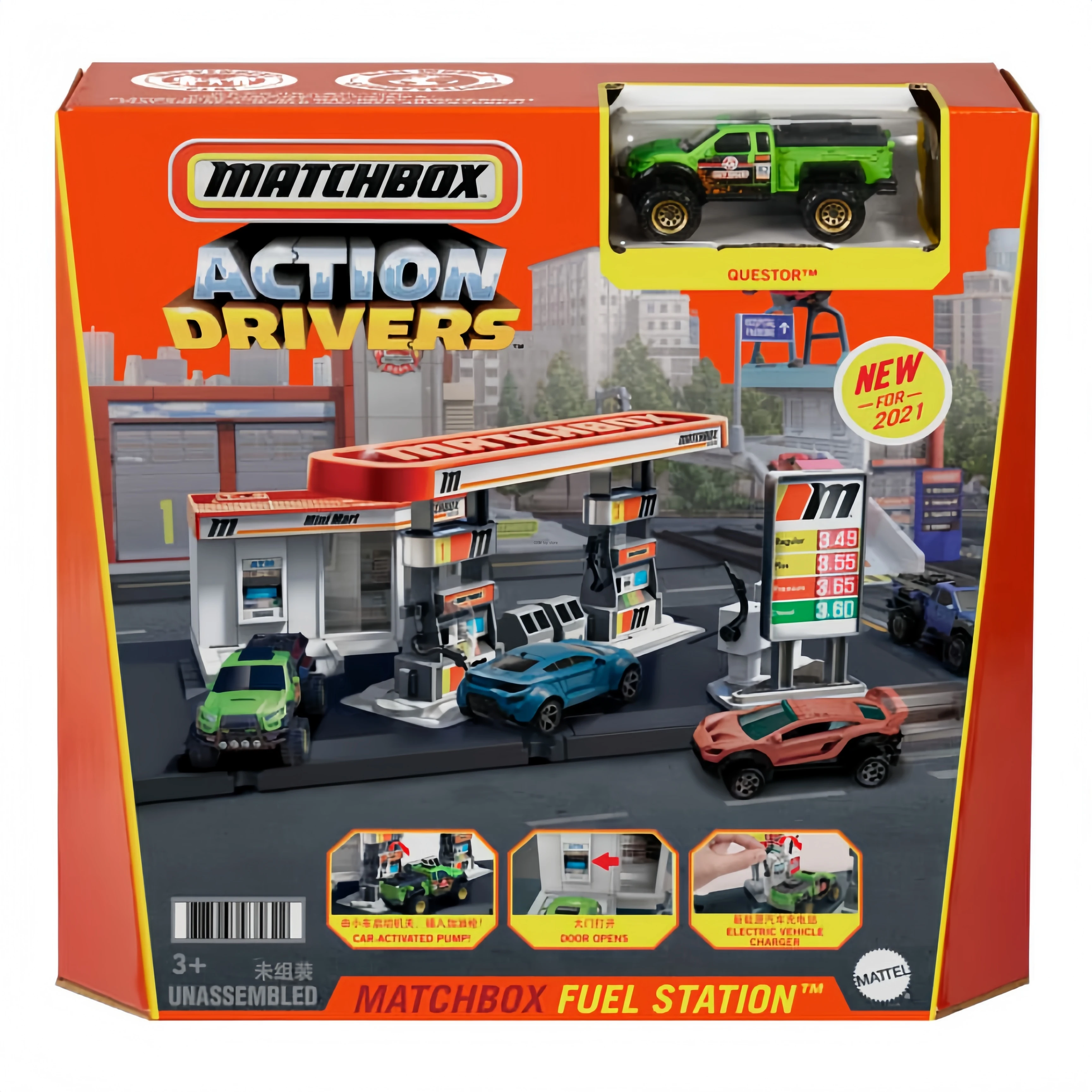 Mattel Matchbox Action Drivers Fuel Station GVY84 Interactive Playset With Questor Pickup Truck For 1:64 Diecast Car Collection
Mattel Matchbox Action Drivers Fuel Station GVY84 Interactive Playset With Questor Pickup Truck For 1:64 Diecast Car Collection
